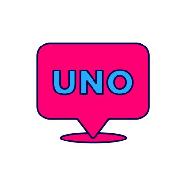 Doldurulmuş Uno kart oyunu simgesi beyaz arkaplanda izole edildi. Vektör