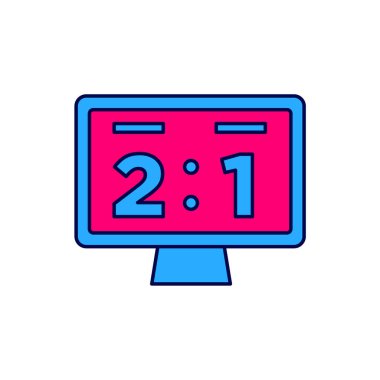 Doldurulmuş Sport mekanik skorbordu ve sonuç simgesi beyaz arkaplanda izole edildi. Vektör