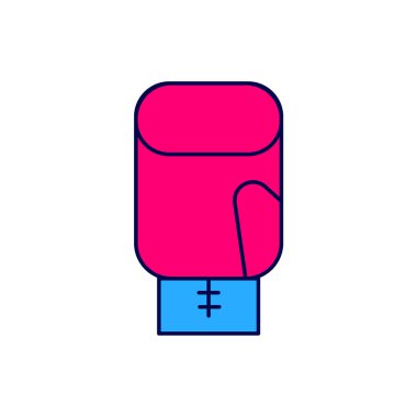 Doldurulmuş boks eldiveni simgesi beyaz arkaplanda izole edildi. Vektör