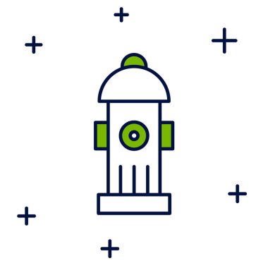 Beyaz arkaplanda izole edilmiş ana hatlı yangın musluğu simgesi. Vektör