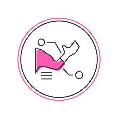 Doldurulmuş protez el simgesi beyaz arkaplanda izole edildi. Biyonik kolun gelecekteki konsepti, robot mekanik el. Vektör