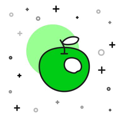 Genetik olarak modifiye edilmiş elma simgesi beyaz arkaplanda izole edildi. GDO meyvesi. Vektör