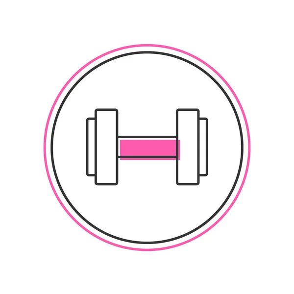 Filled Outline Dumbbell Icon Isolated White Background Muscle Lifting Icon — ストックベクタ