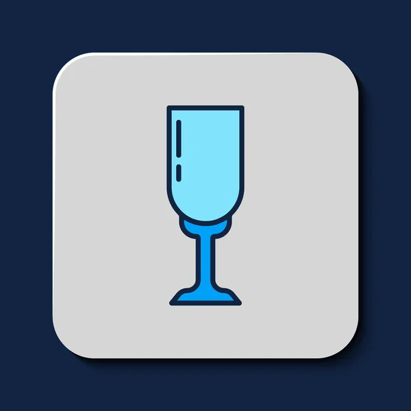 Заполненный Очертания Стекла Иконка Шампанского Изолированы Синем Фоне Вектор — стоковый вектор