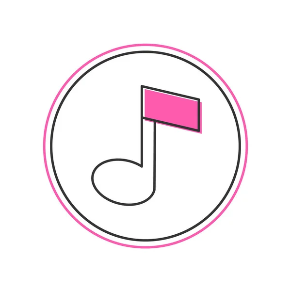 Filled Outline Music Note Tone Icon Isolated White Background Vector — 스톡 벡터