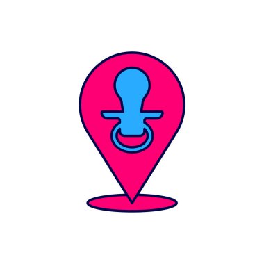 Doldurulmuş bebek emziği simgesi beyaz arkaplanda izole edildi. Çocuk oyuncağı. Vektör