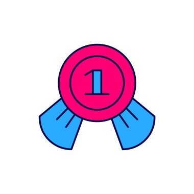 Doldurulmuş Madalya simgesi beyaz arkaplanda izole edildi. Kazanan sembol. Vektör