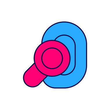 Filled outline Hearing aid icon isolated on white background. Hearing and ear.  Vector