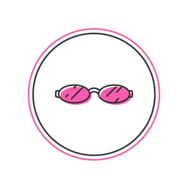 Filled outline Eyeglasses icon isolated on white background.  Vector