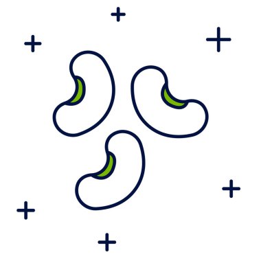 Filled outline Beans icon isolated on white background.  Vector