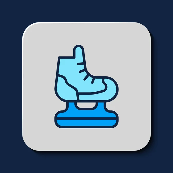 Filled Outline Skates Icon Isolated Blue Background Ice Skate Shoes — Vector de stock