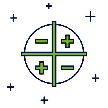 Doldurulmuş XYZ Koordinat sistemi simgesi beyaz arkaplanda izole edildi. Grafik istatistikleri için XYZ ekseni. Vektör