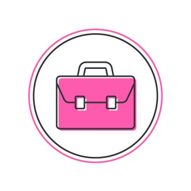 Doldurulmuş Evrak Çantası simgesi beyaz arkaplanda izole edildi. İş ilanı. İş portföyü. Vektör