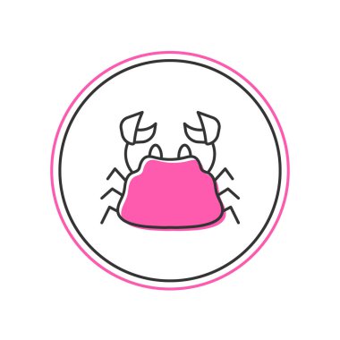 Filled outline Crab icon isolated on white background.  Vector