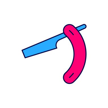 Beyaz arkaplanda izole edilmiş düz jilet simgesi. Berber dükkanı sembolü. Vektör