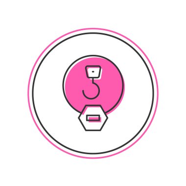 Filled outline Industrial hook icon isolated on white background. Crane hook icon.  Vector