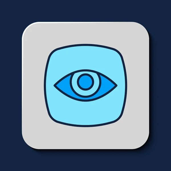Filled Outline Security Camera Icon Isolated Blue Background Vector — Vector de stoc