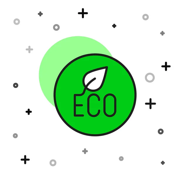 Gevulde Omtrek Leaf Eco Symbool Pictogram Geïsoleerd Witte Achtergrond Banner — Stockvector