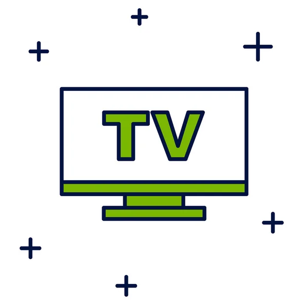 Vyplněný Obrys Ikona Inteligentní Televize Izolovaná Bílém Pozadí Televizní Značka — Stockový vektor