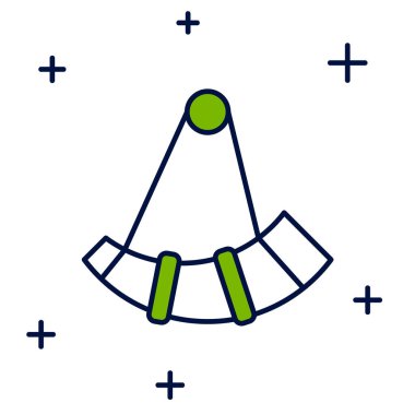 Filled outline Hunting horn icon isolated on white background.  Vector