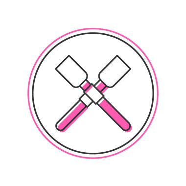 Beyaz arka planda izole edilmiş kürek ya da kürek dolu tekne simgesi. Vektör