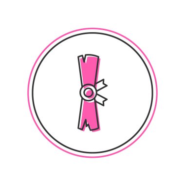 Beyaz arkaplanda izole edilmiş Antik papirüs parşömeni simgesi. Parşömen kağıdı. Eski Mısır sembolü. Vektör