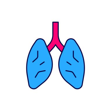 Doldurulmuş Ciğerler simgesi beyaz arkaplanda izole edildi. Vektör