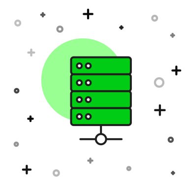 Doldurulmuş sunucu, veri, Web sunucu simgesi beyaz arkaplanda izole edildi. Vektör