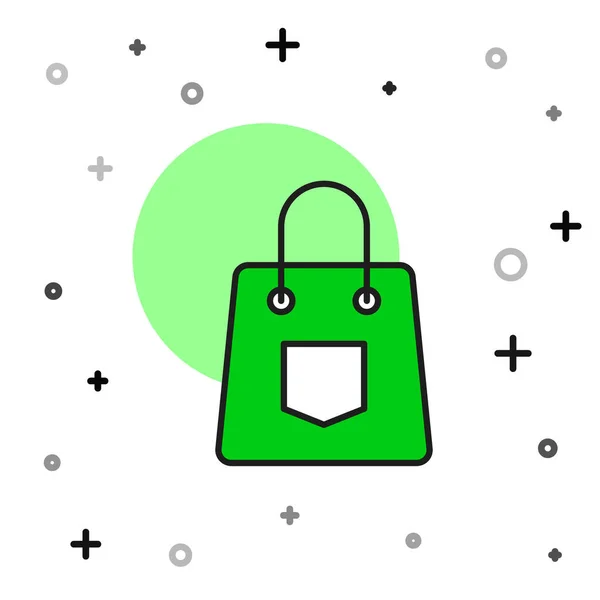 Filled Outline Handbag Icon Isolated White Background Female Handbag Sign — Stok Vektör