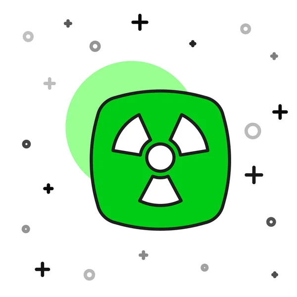 Filled Outline Radioactive Icon Isolated White Background Radioactive Toxic Symbol — Stock vektor