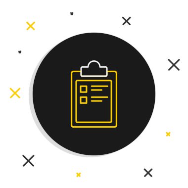 Beyaz arka planda izole edilmiş Line Sport spor eğitim programı veya fitness planı simgesi. Renkli taslak konsepti. Vektör