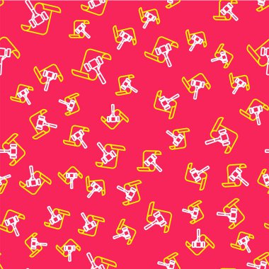 Açık Artırma Hattı çekiç simgesi kırmızı arka planda izole edilmiş. Gavel, yargıç ya da müzayedecinin çekici. Teklif süreci, anlaştık. Açık arttırma teklifi. Vektör