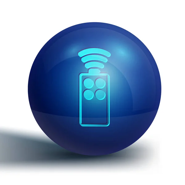 Télécommande Bleue Pour Icône Caméra Isolée Sur Fond Blanc Appareil — Image vectorielle