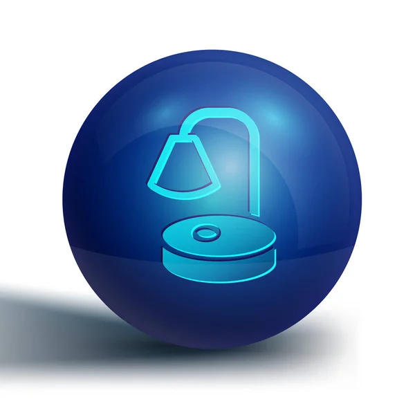 Icône Lampe Table Bleue Isolée Sur Fond Blanc Lampe Bureau — Image vectorielle