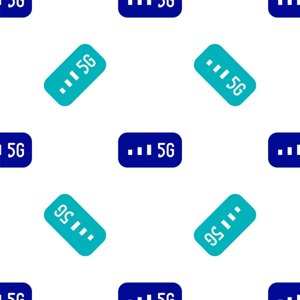 Blue Nieuw Draadloos Internet Wifi Verbinding Pictogram Geïsoleerd Naadloos Patroon — Stockvector