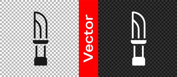 Icono Cuchillo Negro Aislado Sobre Fondo Transparente Símbolo Cubertería Vector — Vector de stock