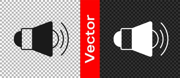 Schwarzes Megafon Symbol Isoliert Auf Transparentem Hintergrund Lautsprecherzeichen Vektor — Stockvektor