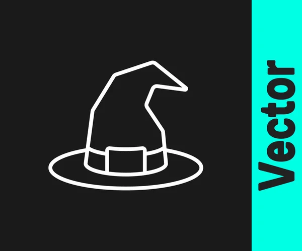 Иконка Шляпы Ведьмы Выделена Чёрном Фоне Счастливого Хэллоуина Вектор — стоковый вектор
