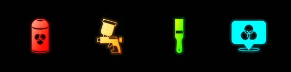 Set Farbsprühdose Pistole Pinsel Und Rgb Und Cmyk Farbmischsymbol Vektor — Stockvektor
