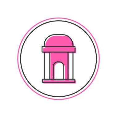 Beyaz arkaplanda izole edilmiş eski kripto simgesi dolduruldu. Mezarlık sembolü. Merhumun gömülmesi için mezarlık ya da mezarlık. Vektör