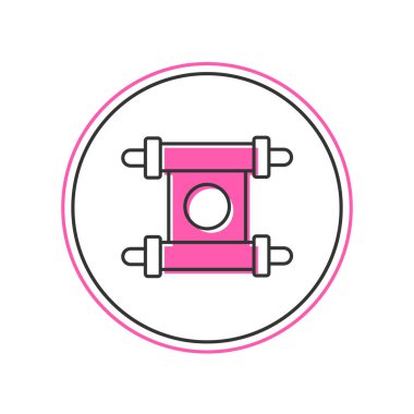 Beyaz arkaplanda izole edilmiş özet, kağıt, parşömen, kaydırma simgesi. Çin parşömeni. Vektör