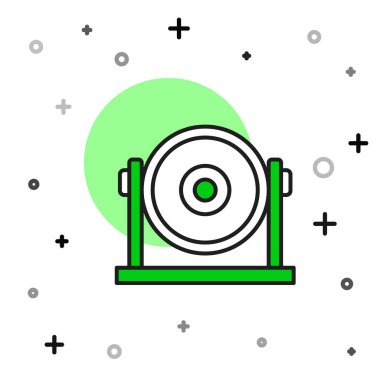 Filled outline Gong musical percussion instrument circular metal disc icon isolated on white background.  Vector