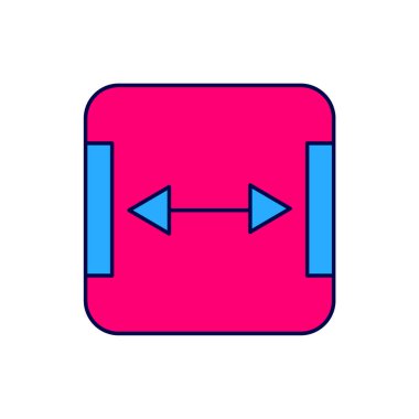 Doldurulmuş dış hat ölçüm simgesi beyaz arkaplanda izole edildi. Vektör