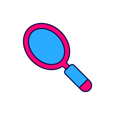 Doldurulmuş El aynası simgesi beyaz arkaplanda izole edilmiş. Vektör