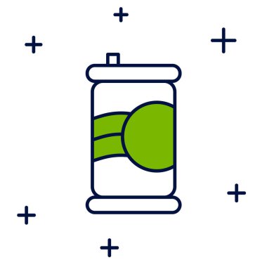 Doldurulmuş Soda kutusu simgesi beyaz arkaplanda izole edildi. Vektör