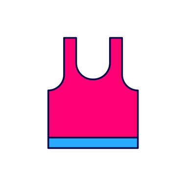 Filled outline Sleeveless T-shirt icon isolated on white background.  Vector