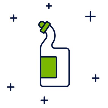 Beyaz arka planda izole edilmiş bulaşık deterjanı ikonu. Bulaşık yıkamak için sıvı deterjan. Vektör