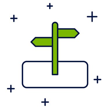 Ana hatlı trafik levhası. Beyaz arkaplanda sinyal simgesi izole edildi. İşaretçi sembolü. İzole sokak bilgi levhası. Yön tabelası. Vektör