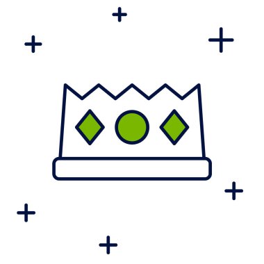 Beyaz arka planda izole edilmiş ana hatları King Crown simgesi. Vektör