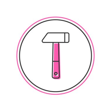 Doldurulmuş Çekiç simgesi beyaz arkaplanda izole edildi. Tamir için bir araç. Vektör